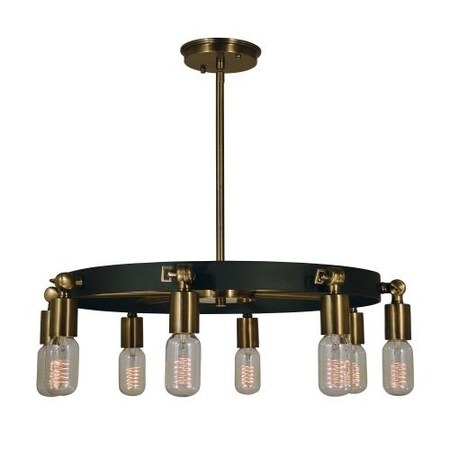 8-Light Polished Nickel/Matte Black Felix Chandelier